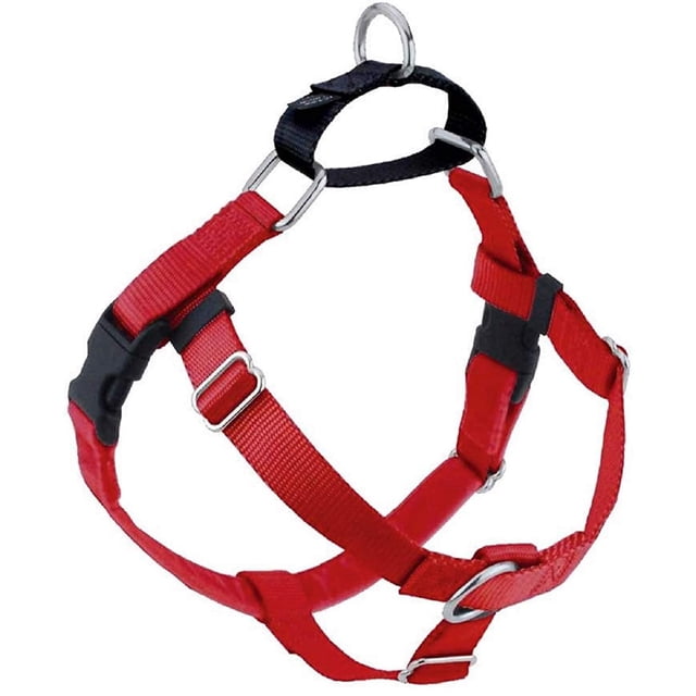 2 Hounds Design Freedom No Pull Dog Harness | Adjustable Gentle Comfortable Control for Easy Dog Walking | for Small Medium and Large Dogs | Made in USA | Leash Not Included | 1" XL Red