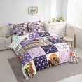 thumbnail image 3 of Erosebridal Vintage Boho Bohemain Bed in a Bag Queen Size,Cowgirl Bull Skull Bed Set,purple Rustic Farm Lodge Bedding Queen Size,Breathable Room Decorative Reversible,7 Pieces, 3 of 7