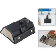 thumbnail image 3 of Leather Sunglasses Storage Box 3-piece Folding Glasses Storage Box (black), 3 of 5