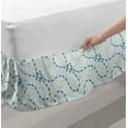 thumbnail image 2 of Blue Nautical Bed Skirt, Repeating Ropes Chains Motifs on Pastel Colored Background Pattern, Elastic Bedskirt Dust Ruffle Wrap Around for Bedding Decor, 4 Sizes, Baby Blue Dark Yellow, by Ambesonne, 2 of 2