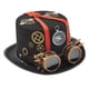 thumbnail image 2 of Sombrero de copa Steampunk, disfraz divertido con gafas, sombrero de fiesta, tocado para Rojo, 2 of 9