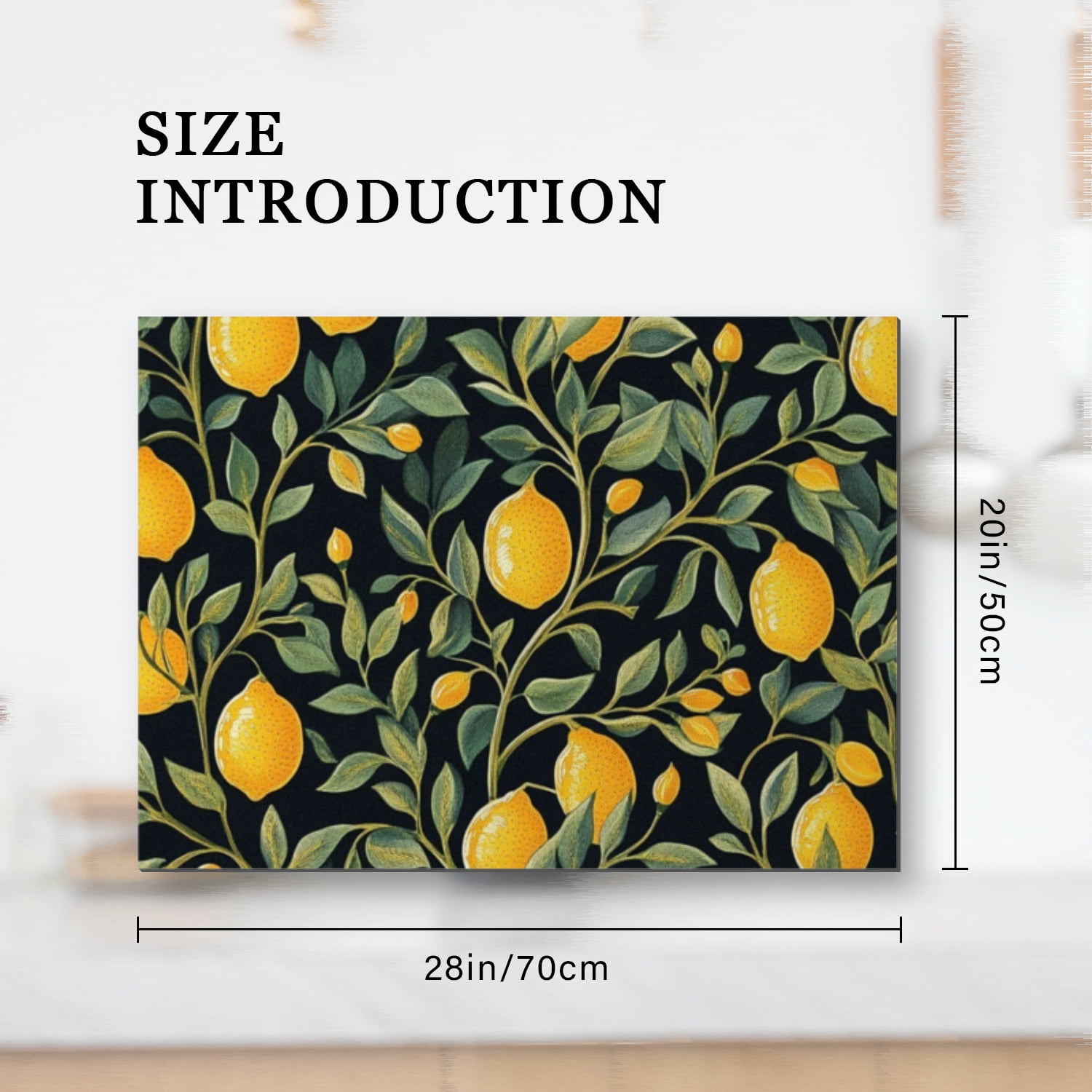 Cover for Stove Top Electric Flat Top, Retro Lemon on Dark Canvas, Electric Stovetop Cover, Glass Induction Cooktop Protector mat, Non-slip Foldable Decoration pad for Kitchen RV (28×20 Inch)