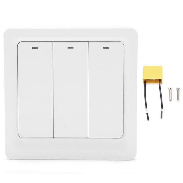 Interruptor de luz inteligente de pared, botón pulsador, fuego único, 3 entradas, 600W, PC para TUYA AC 100-240VWifi