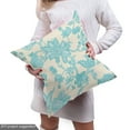 thumbnail image 5 of Ambesonne Floral Fabric by the Yard Upholstery, Oriental Blooming, 1 Yard, Champagne Pale Blue, 5 of 5