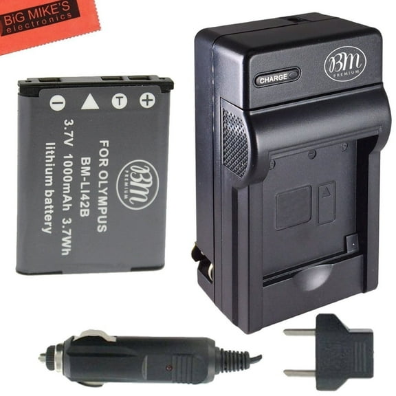 BM Premium LI-42B Battery And Battery Charger for Olympus Stylus 1040 1050w 1060 1070 1200 7000 7010 7020 7030 7040 Tough 3000 TG-310 TG-320 VR310 VR320 VR330 Digital Camera