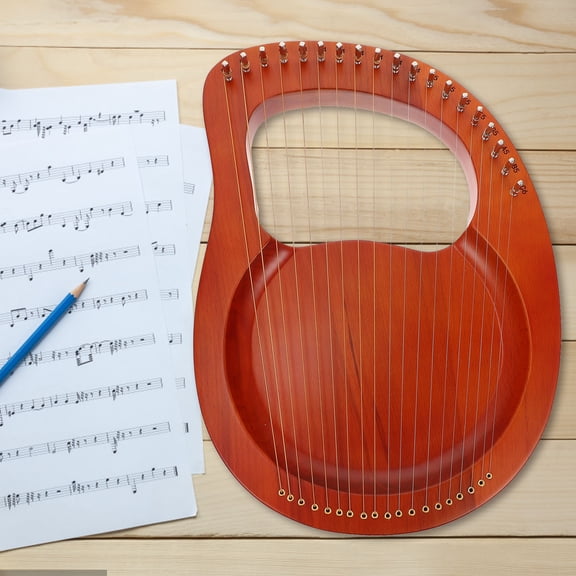 HONMEET 19-String Wood Harp Set with Tuning Wrench and Extra Picks, Portable Musical Instrument for Home and Beginners