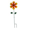 thumbnail image 1 of Estaca de metal para jardín con flores, adorno de molinete, fácil instalación, para exteriores Naranja, 1 of 9