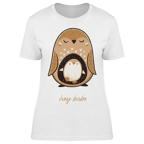 Sweet Pregnant Mother Penguin T-Shirt Women -Image by Shutterstock, Female Medium