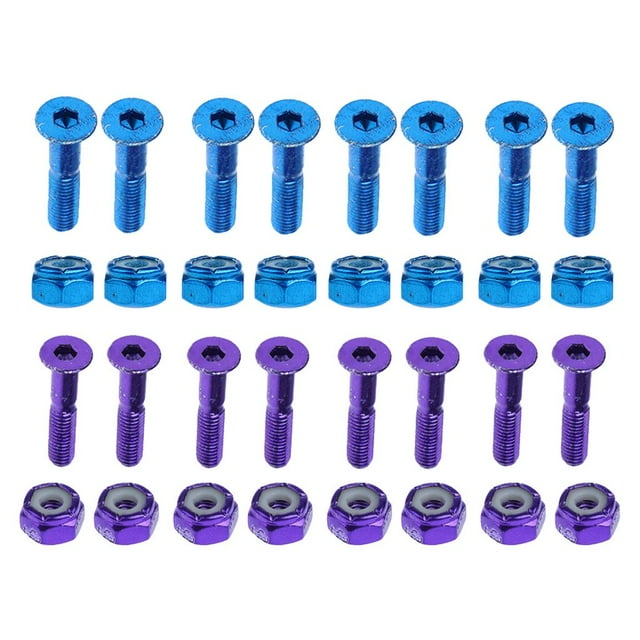 16Pcs / Set Reemplazo de Tornillos de Fijación de Hardware de Camión de Monopatín Pernos de 2,54 Cm / 1 '' Baoblaze Tornillo de hardware de monopatín