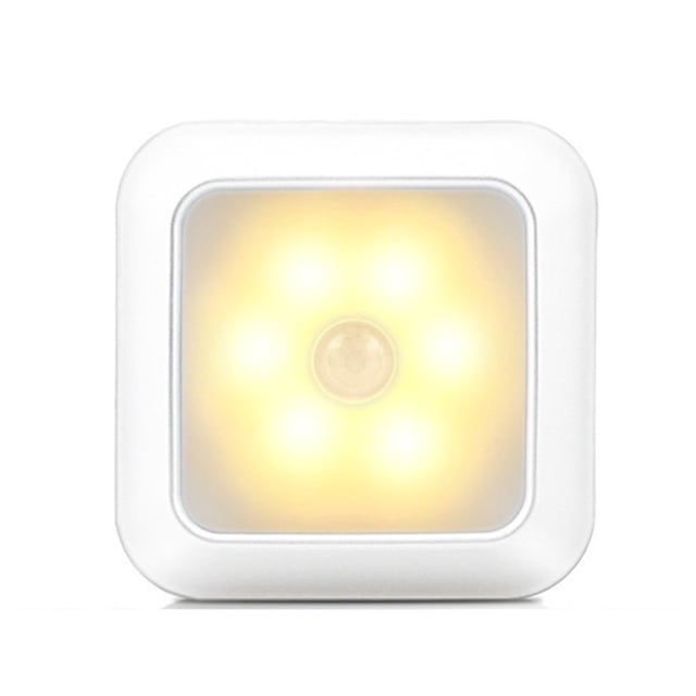 6 LED Night Light Motion Sensor Wall Closet Cabinet Stair Wireless Lamp for Home