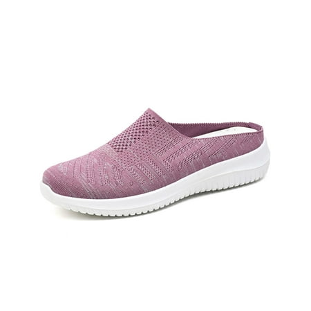 

Mules for Women Slip On Comfort Shoes Walking Backless Sneakers Purple 5.5