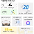 thumbnail image 5 of realme Buds T01 Truly Wireless in-Ear Earbuds with AI ENC for Calls - (White), 5 of 9