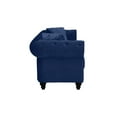 thumbnail image 4 of Classic Chesterfield Couch in Velvet Scroll Arm Tufted Button Sofa, Blue, 4 of 10