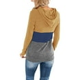thumbnail image 3 of Women's Three-color Stitching Loose Long Sleeve O-Neck Shift Printed Sweatshirt, 3 of 7
