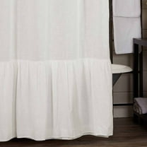 Elizabeth Ruffled Shower Curtain, 72x72, Antique White, Semi-Sheer, Farmhouse