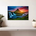 thumbnail image 2 of Elephant Stock Kirkjufell Volcano Waterfall Wall Art - Horizontal Canvas Wall Art - Living Room Wall Decor - Nature Canvas - Brown And Teal Decor - 12" x 8", 2 of 8
