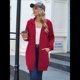 thumbnail image 5 of Sudadera con Capucha y Cremallera para Mujer, de Larga, de Forro Extragrande, Informal, con Bolsillo, para Otoño Rojo XL, 5 of 8
