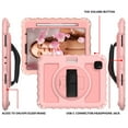 thumbnail image 4 of 360 Degree Rotating iPad Pro 11 inch 2020 2nd Generation Case with Pencil Holder, Dteck Kickstand Shockproof Heavy Duty with Shoulder Strap Hand Strap For iPad Pro 11 (2020), Rosegold, 4 of 7