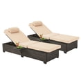 thumbnail image 3 of HOMREST Pool PE Wicker Lounge Chairs Set of 2,Lounge Chairs with Adjustable Headrest & Soft Cushion,5 Backrest Usage Modes Chaise Lounge with Storage Rack,Patio Lounge Chair for Backyard, 3 of 8