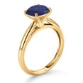 thumbnail image 3 of Gem Stone King 10K Yellow Gold Blue Lapis Solitaire Engagement Ring for Women (2.00 Cttw, Cushion 8MM, Gemstone Birthstone, Available in Size 5, 6, 7, 8, 9), 3 of 4