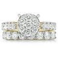 thumbnail image 2 of Dazzlingrock Collection 3.40 Carat (ctw) 14K Round Diamond Ladies Cluster Bridal Engagement Ring Set, Yellow Gold, Size 6.5, 2 of 3