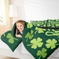 thumbnail image 4 of Feelyou Green Lucky Shamrock Full Size Comforter Sets, Spring Plant Bedding Sets, 3pcs, 4 of 8