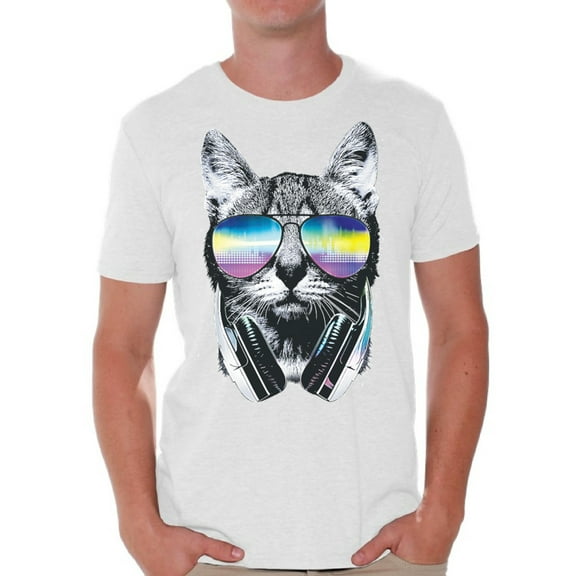 Awkward Styles Cat T-Shirt Sunglasses T Shirts for Men