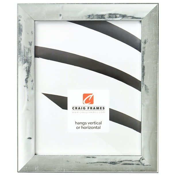 Craig Frames Allure, 12x16 inch Picture Frame, Distressed French Silver