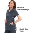 thumbnail image 4 of - playera de mernidad para mujer, cuello en V, ropa de trabajo, ropa médica para embarazo, con 4 bolsillos, 4 of 5