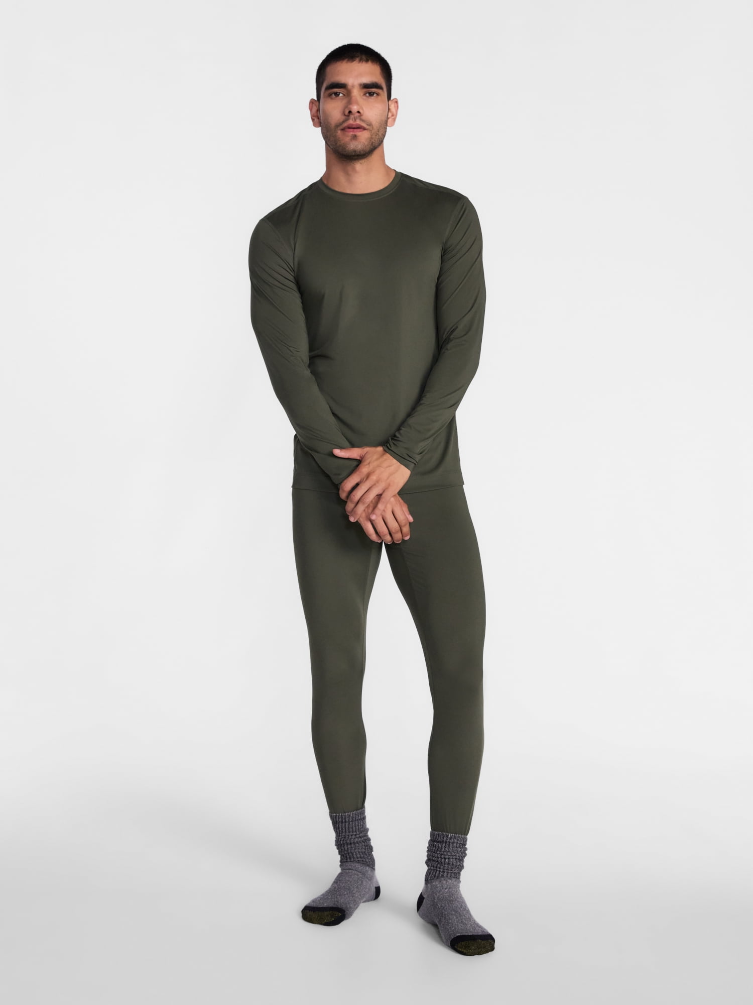 Ozark Trail Mens Long Sleeve Crew Neck Lightweight Thermal Top, Sizes S-3XL