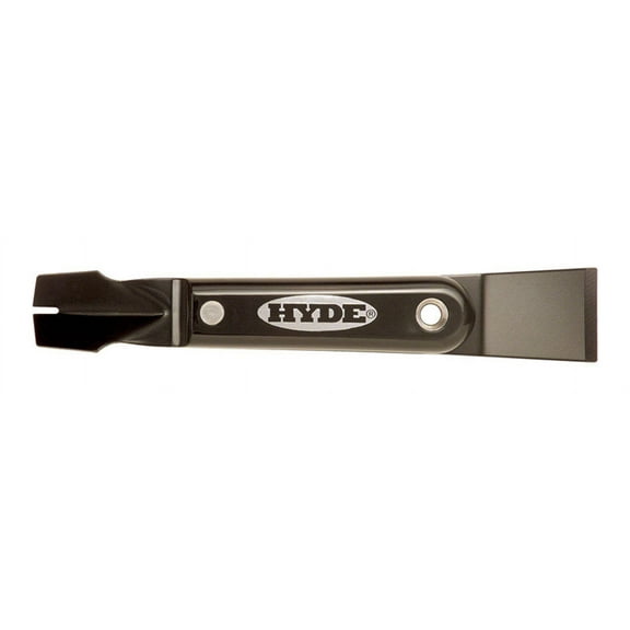 HYDE Black & Silver 02950 Glazing Tool, Slotted V-Shape Blade, HCS, Satin