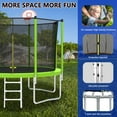 thumbnail image 5 of Soges 12FT Trampoline with Safety Enclosure Net, Basketball Hoop and Ladder, Outdoor Trampoline for 3-4 Kids, 880LBS Capacity, Green, 5 of 8