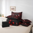 thumbnail image 5 of Manfei Neon Gamepad Twin Bedding Sets 7 Pieces,Modern Geometric Plaid Bedding Comforter Set 7 Pieces,Red Black Sheet Sets For Boys Kids,Super Cozy Bedroom Decor Reversible, 5 of 7