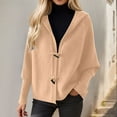 thumbnail image 2 of XPMWRP Women's Sweaters Winter Hooded Cardigans Button Up Knit Coats Jackets Lantern Sleeve Outerwear with Pockets Khaki S, 2 of 8