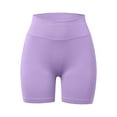 thumbnail image 4 of OSOLU Womens Workout Seamless Scrunch Lifting Shorts High Waist Gym Yoga Shorts Sports Soft Tummy Control Workout Athletic Gym Bottoms Purple L, 4 of 5