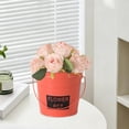 thumbnail image 4 of Set of 4 Galvanized Metal Flower Pots with Handles – Small Rustic Planters for Indoor Outdoor Garden Decor, Vintage Style Mini Vases for Home, Patio, or Balcony, 4 of 5