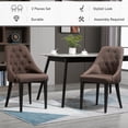 HOMCOM Modern Dining Chairs High Back Side Chairs w/ Steel Legs Brown ...