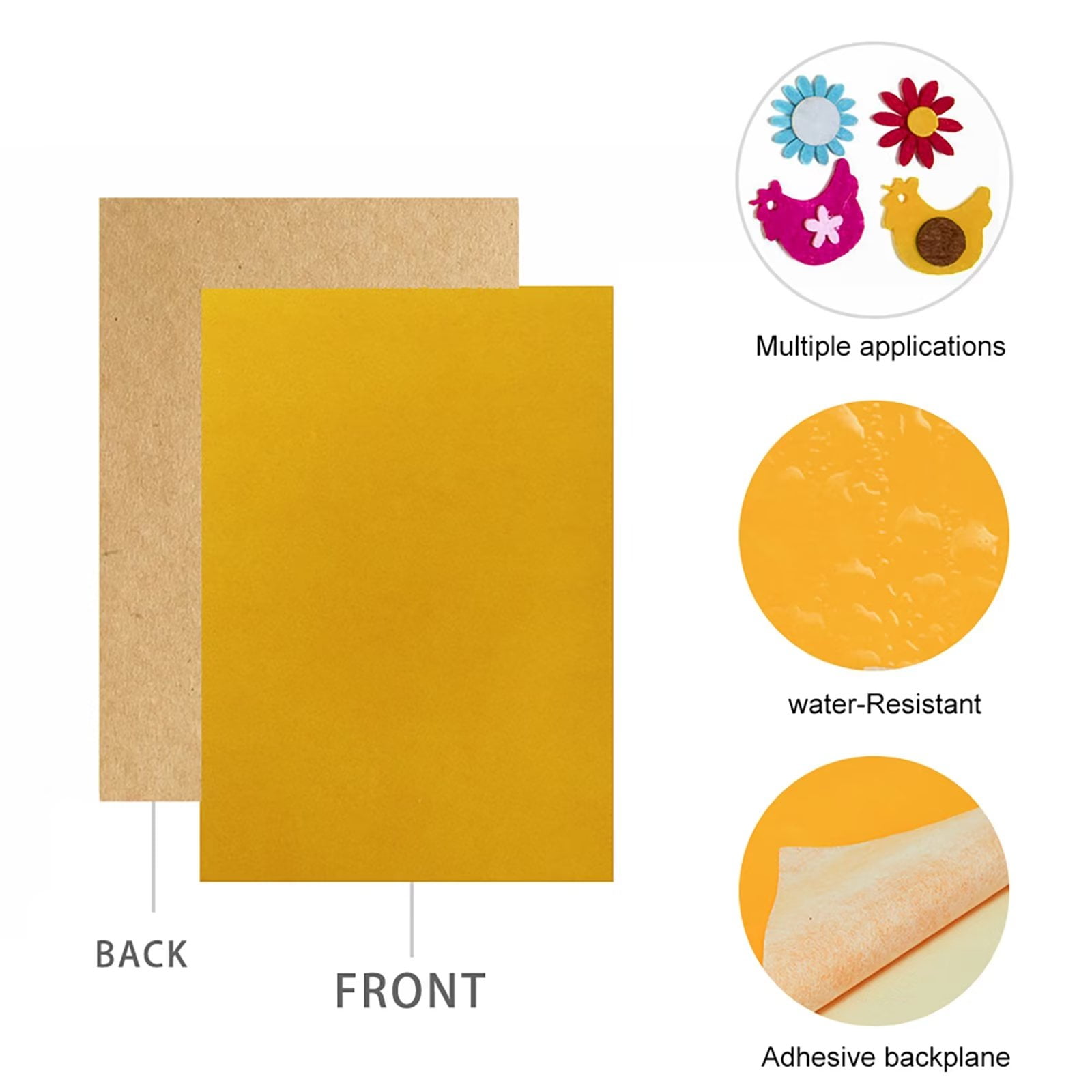 Hershuing 10PCS Self Adhesive Felt Sheet, Felt Sheets with Adhesive  Backing, Peel and Stick Felt Sheets Adhesive Backed, A4 Size Felt Adhesive  Sheet (8.3 x 11.8, Yellow) 