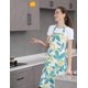 thumbnail image 5 of Paquete de 2 delantales con pechera para mujer, delantal de cocina de lino y algodón suave con bolsillos ajustables, lavable a máquina oso de fresa  Hogar, 5 of 6