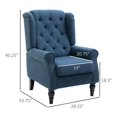 thumbnail image 6 of Yardi Yarda Fabric Tufted Club Accent Chair, Chair with Wooden Legs for Indoor, Blue, 6 of 8