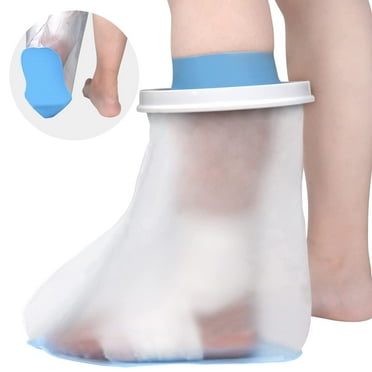 USIONE Waterproof Foot Cover for Shower Adult, Foot Cast Covers with Non-Slip Padding Bottom, Watertight Ankle Cast Protector for Surgery Bandage Dressing Wound, Reusabl