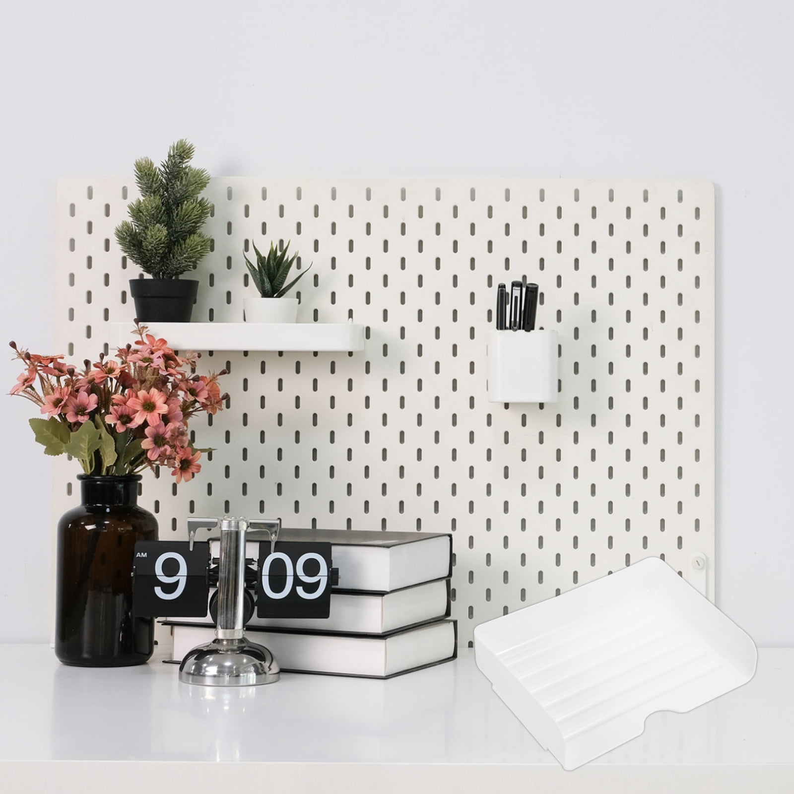 Uxcell 13.3"x9.8"x3" Stackable Letter Tray, 8-Tier Paper Organizer Rectangular Plastic Desk Organizer Accessories File Holder for Office Desk Drawers Paper Storage, White
