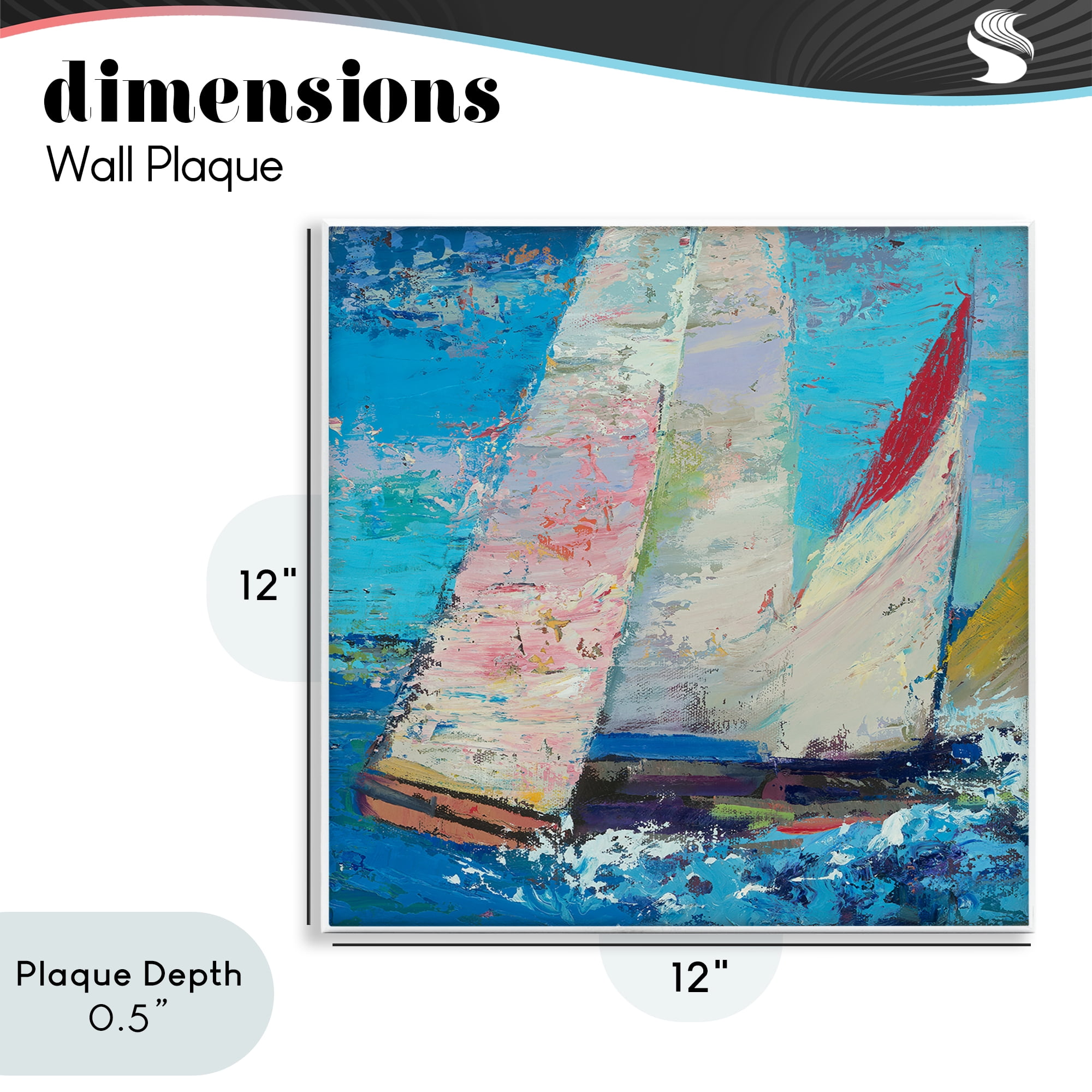 Stupell Industries Expressive Sailboats on Waves Wall Plaque Art, design by Beth A. Forst