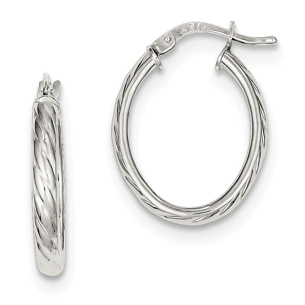 Sterling Silver Hollow Hoop Hinged Earring
