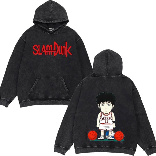 Sudaderas con capucha de Anime Slam Dunk para hombre, sudaderas con capucha Vintage Sakuragi Hanamichi, camisetas de algodón lavadas, Jersey informal de manga larga, Top con capucha