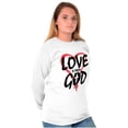 thumbnail image 4 of Love is From God Heart Christian Women's Long Sleeve T Shirt Brisco Brands S, 4 of 6