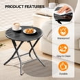 thumbnail image 2 of Ktaxon 18in Outdoor Metal Folding Side Table, Round End Table, Small Coffee Side Table for Porch Yard, Balcony, Garden, Black, 2 of 8
