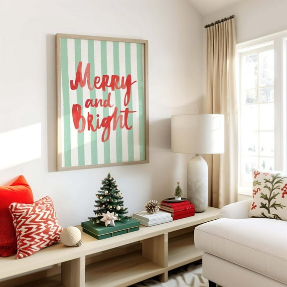 Merry And Bright Poster: Retro Winter Wall Art 246, Unframed Poster Size 8x12