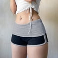 thumbnail image 3 of Women'S High Waisted, Tight Fitting Contrasting Color Buttocks Lifting Elastic Shorts Gray L, 3 of 9