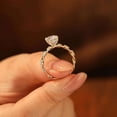 thumbnail image 2 of vylahjewellery Hidden Halo Moissanite Engagement Ring Wonderful Oval Shape Proposal Twist Band Vintage Vermeil Yellow Gold Wedding Anniversary Rings for Women, 2 of 5